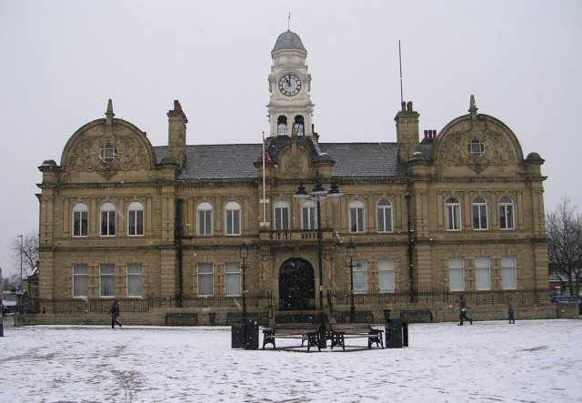 Ossett Town Hall in Market Place, photographed in February 2008